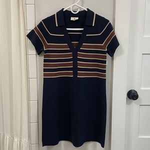 Tuckernuck Navy and Brown Knit Dress